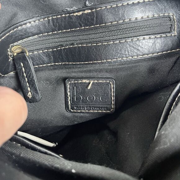 BOC Born Black Faux Leather Crossbody Bag Shoulder Purse Zipper Snap Pockets - Picture 6 of 16